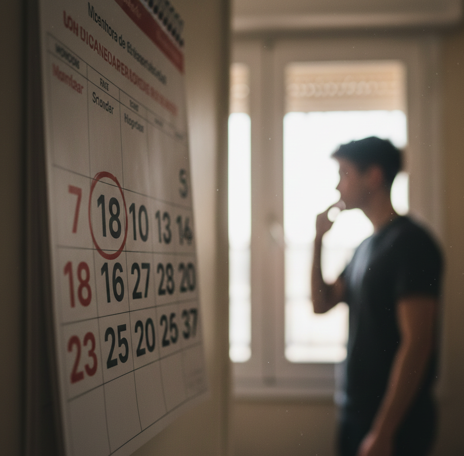 Joven cumpliendo 18 años planificando su futuro legal