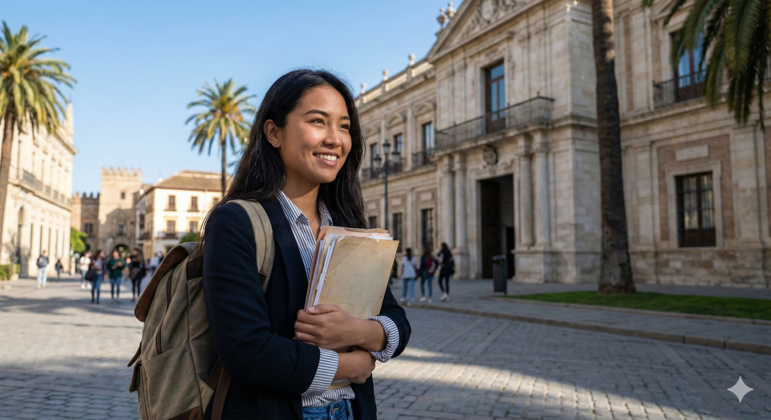 Estudiante internacional con visado de estudiante España en la Universidad de Sevilla