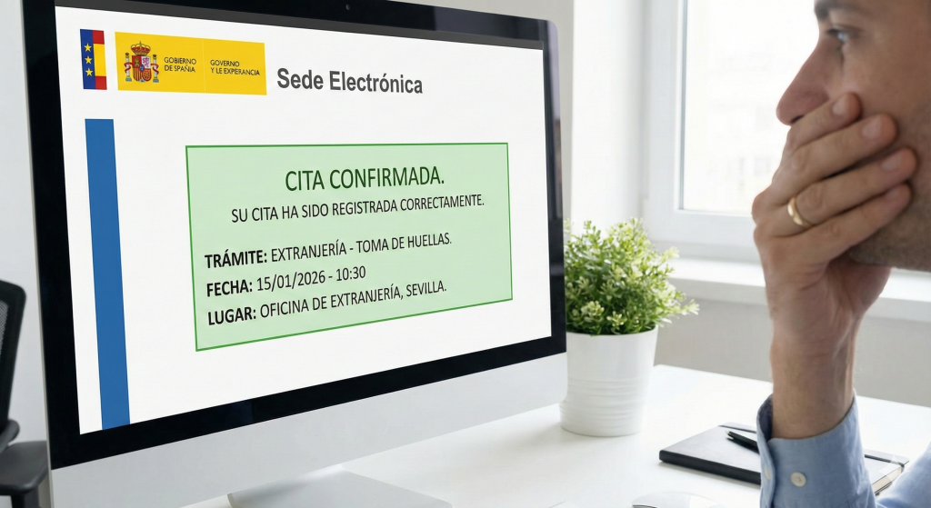 Confirmación de cita previa para NIE Verde en Policía Nacional Sevilla