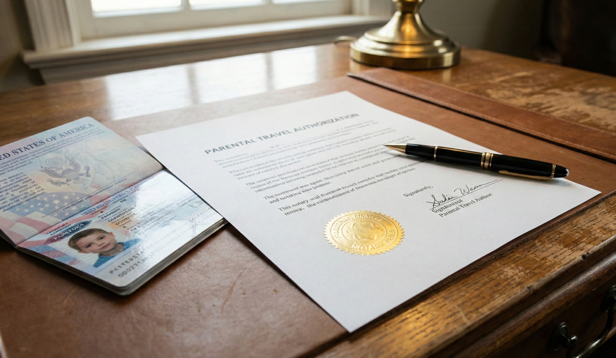 Acta notarial de autorización de padres para desplazamiento de menor a España