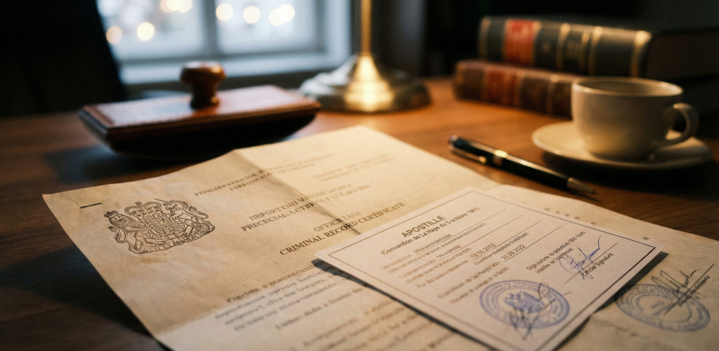 Certificado de antecedentes penales apostillado para solicitud de arraigo