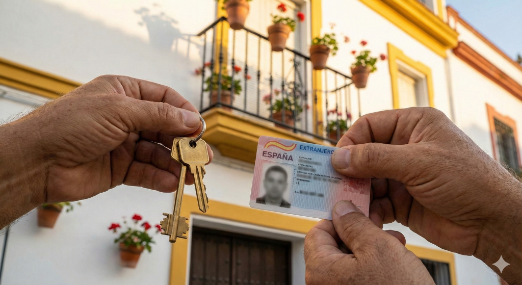 Tarjeta TIE y llaves de vivienda en Sevilla para residente no lucrativo