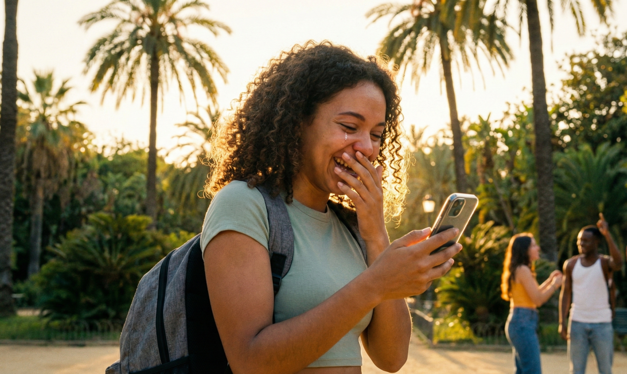Estudiante recibiendo notificación de resolución favorable de visado de estudios en Sevilla