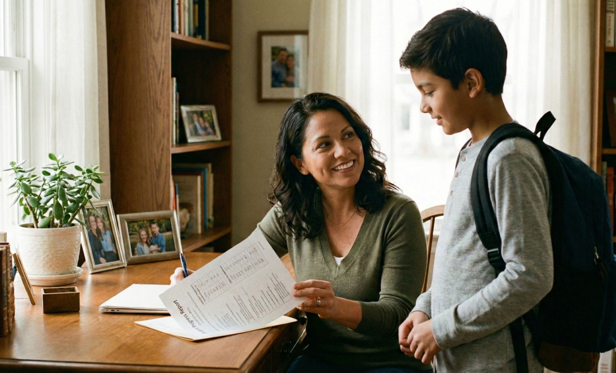 Tutor legal firmando responsabilidad de menor extranjero estudiante en España