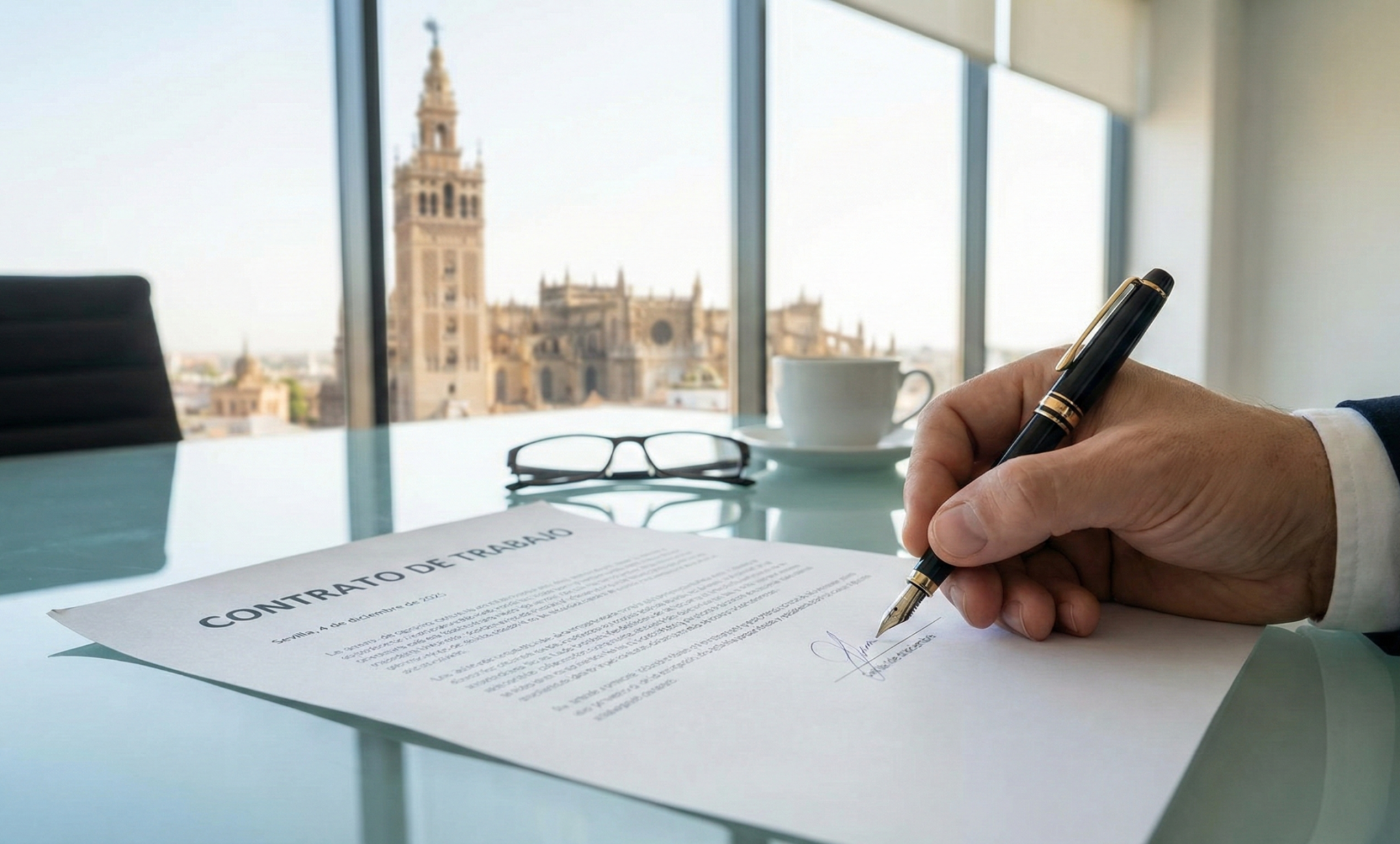 Firma de contrato laboral para modificar residencia de búsqueda de empleo a cuenta ajena