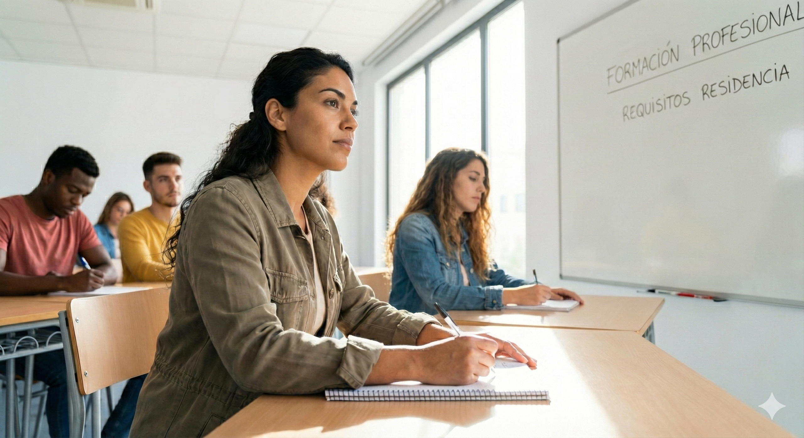 Inmigrante matriculado en curso de formación para solicitar arraigo para la formación en España