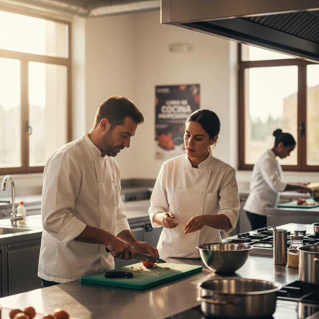 lumno adulto en clase de formación profesional para regularización