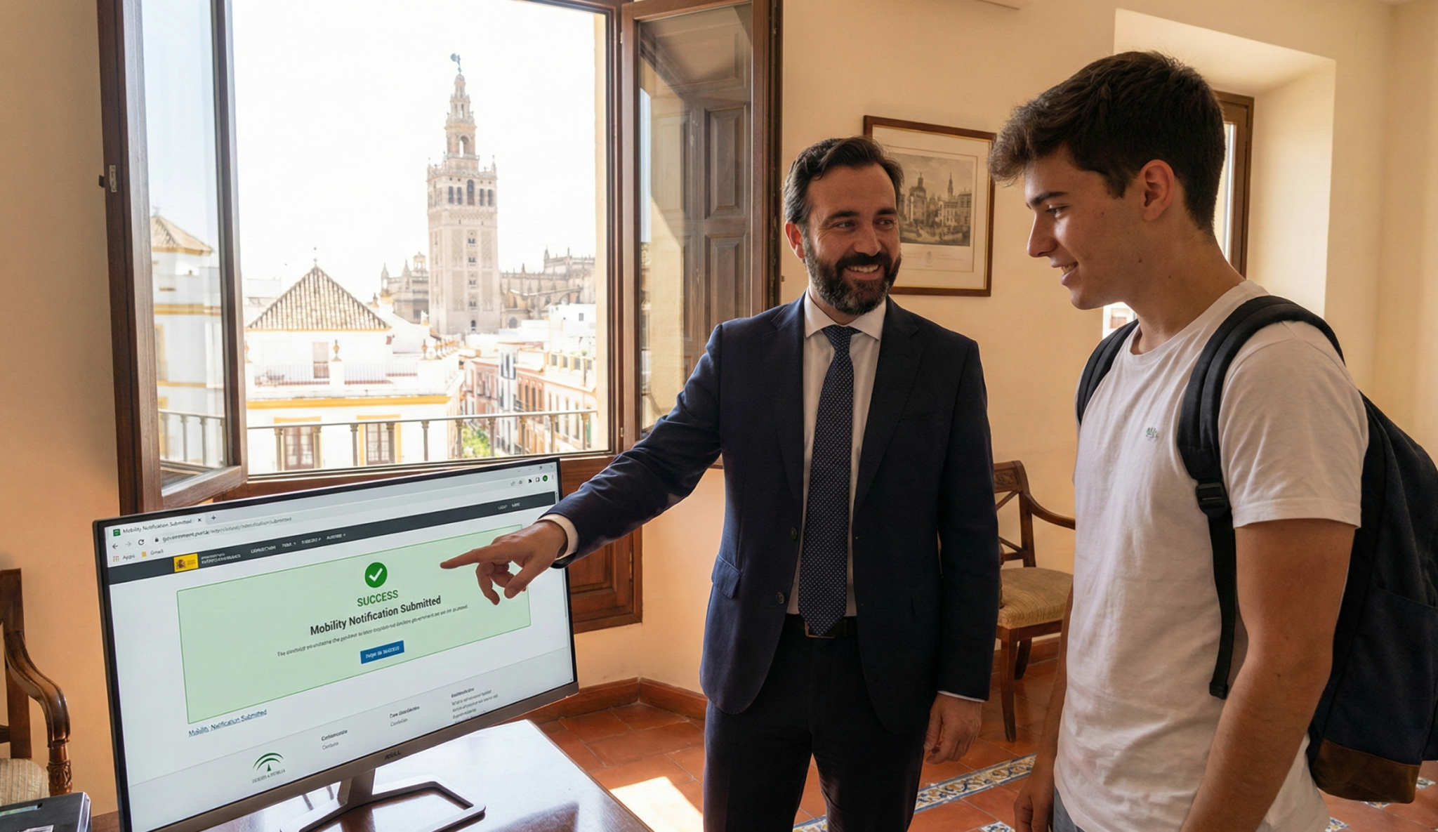 Gestión telemática de notificación de movilidad estudiantil en despacho de abogados