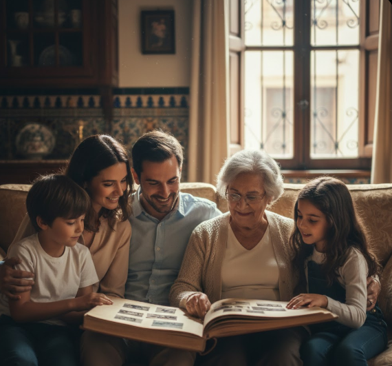 Familia demostrando integración social en Sevilla para exención de informe