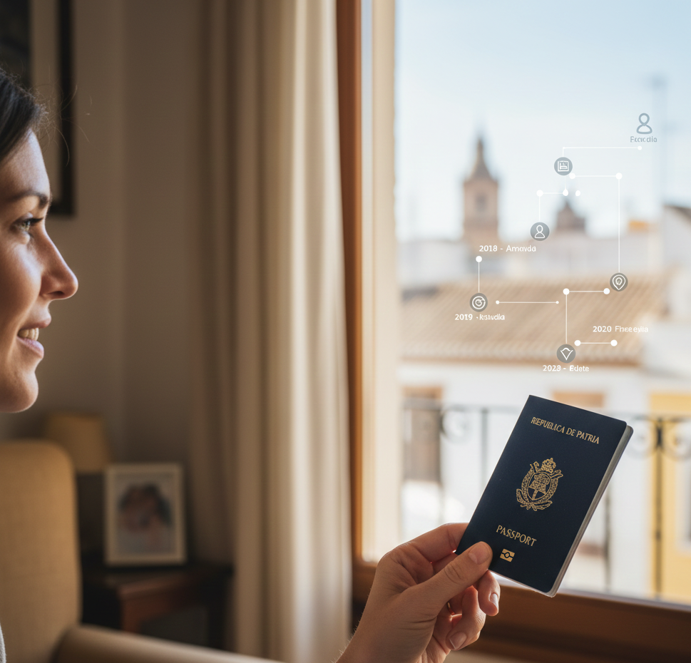 Persona en Sevilla reflexionando sobre su enfermedad sobrevenida tras la llegada