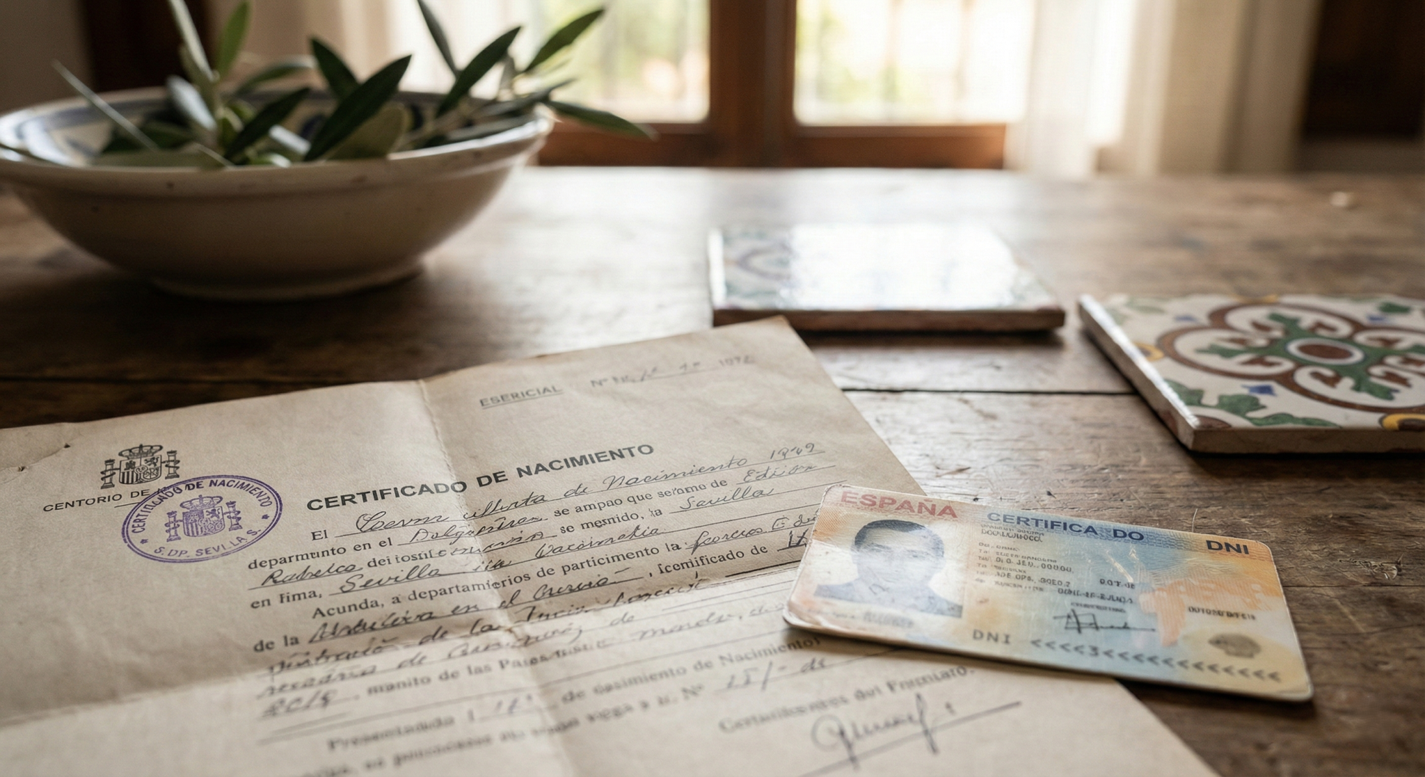 Certificado de nacimiento y DNI para demostrar vínculo en arraigo familiar