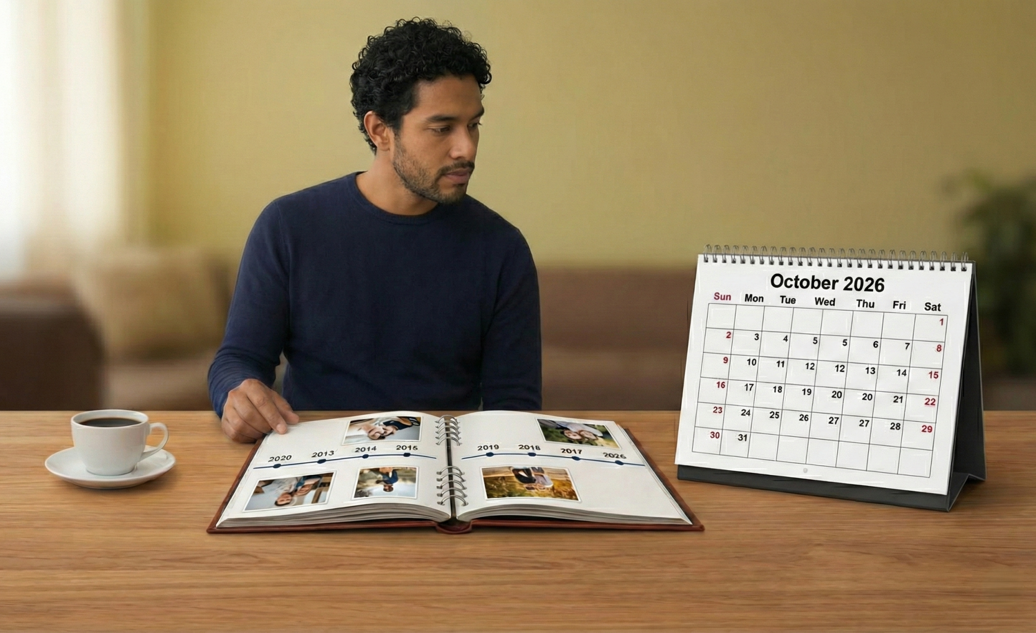 Calendario marcando 5 años de residencia para solicitud de larga duración en España