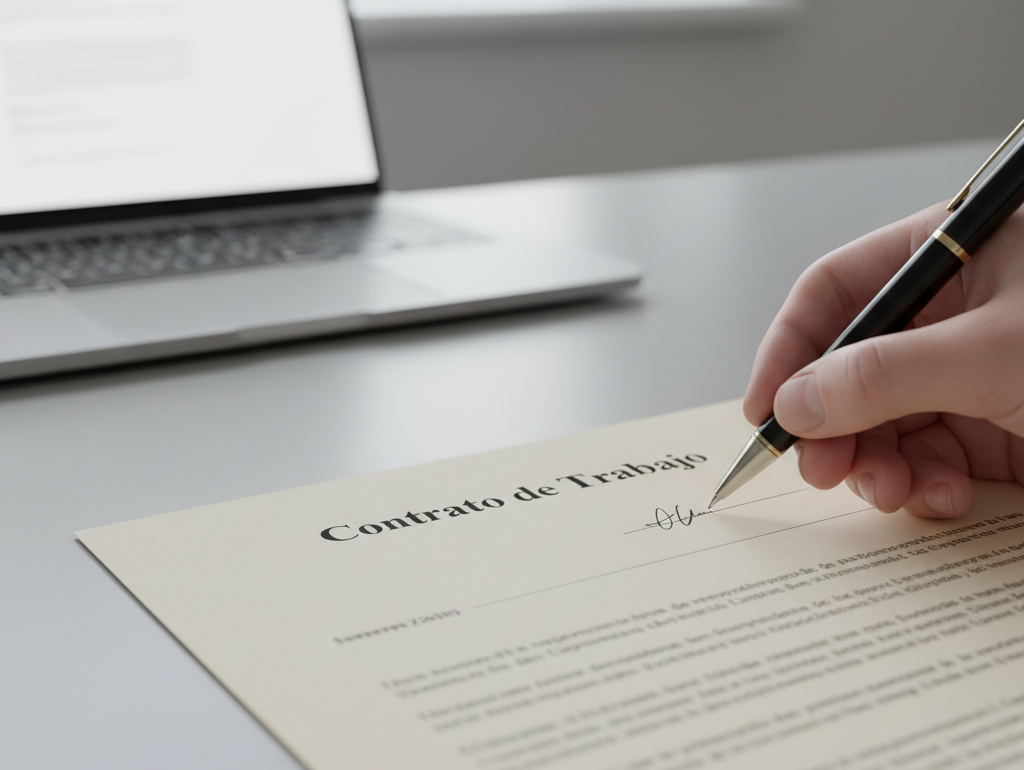 Firma de contrato laboral para solicitar modificación residencia a trabajo