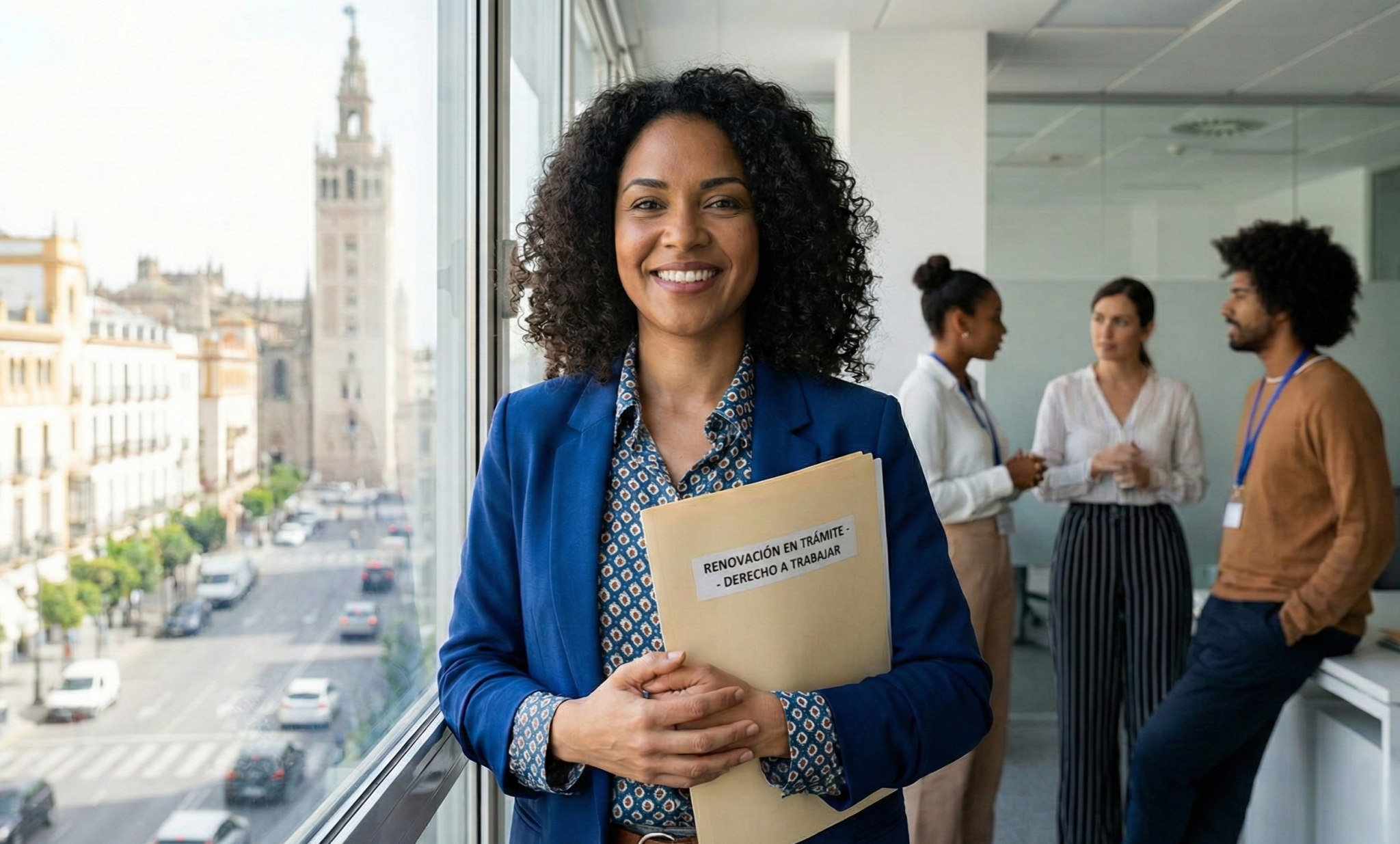 Trabajador extranjero continuando su labor gracias a la prórroga de renovación
