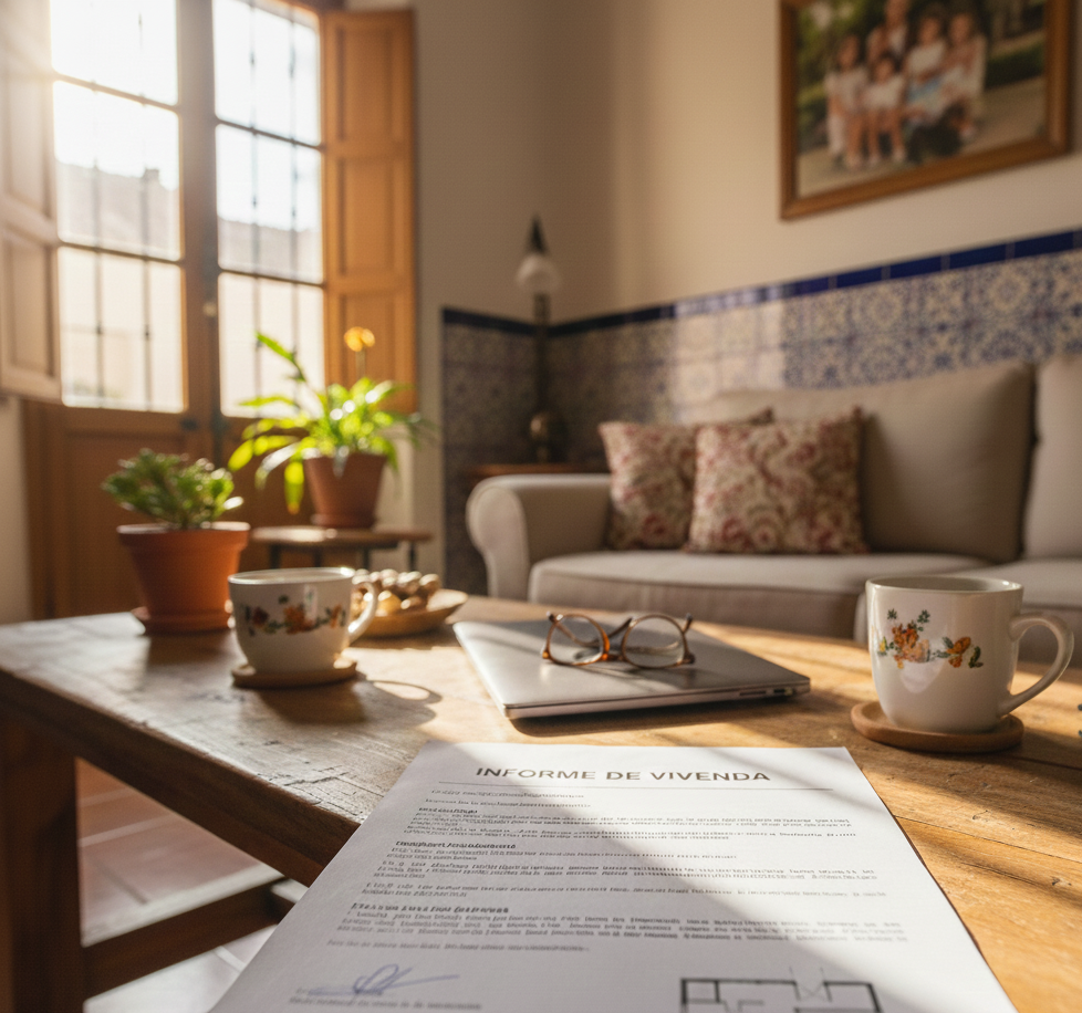 Salón de vivienda familiar para informe de adecuación habitaciona